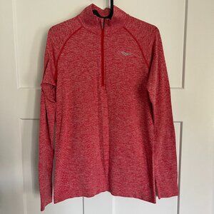Saucony Dash Seamless Half-Zip Running Top, Heather Red, Size M